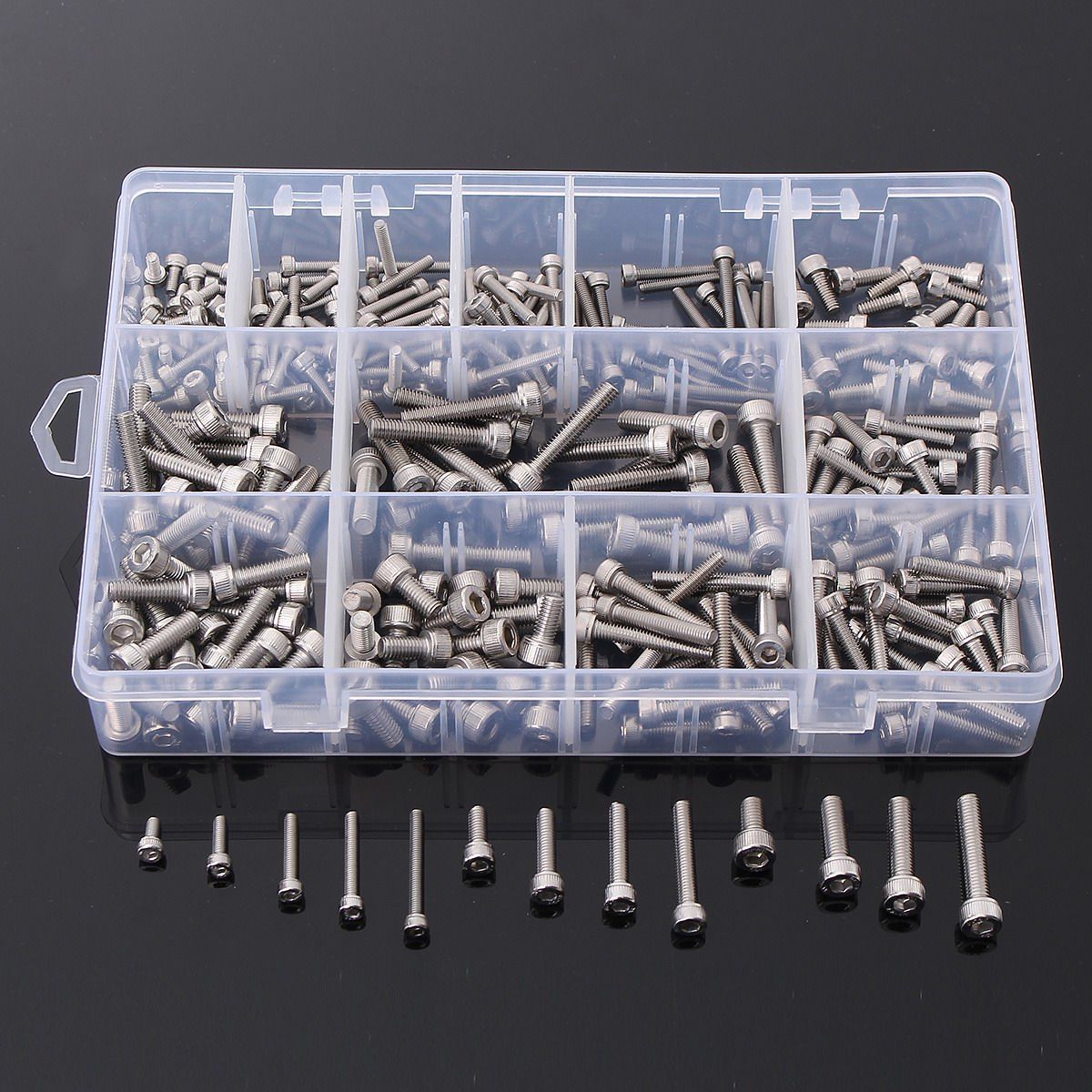 270 ASSORTED PIECE STAINLESS STEEL M3 M4 M5 ALLEN KEY SOCKET CAP HEAD BOLT KIT