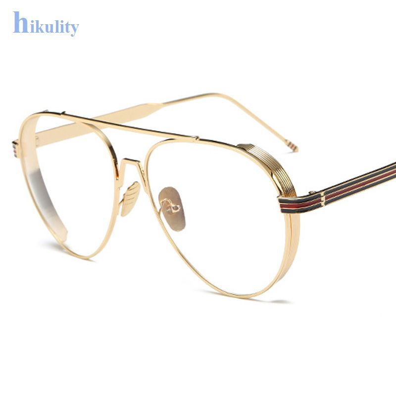 Men/'s Clear Gold Frame Glasses