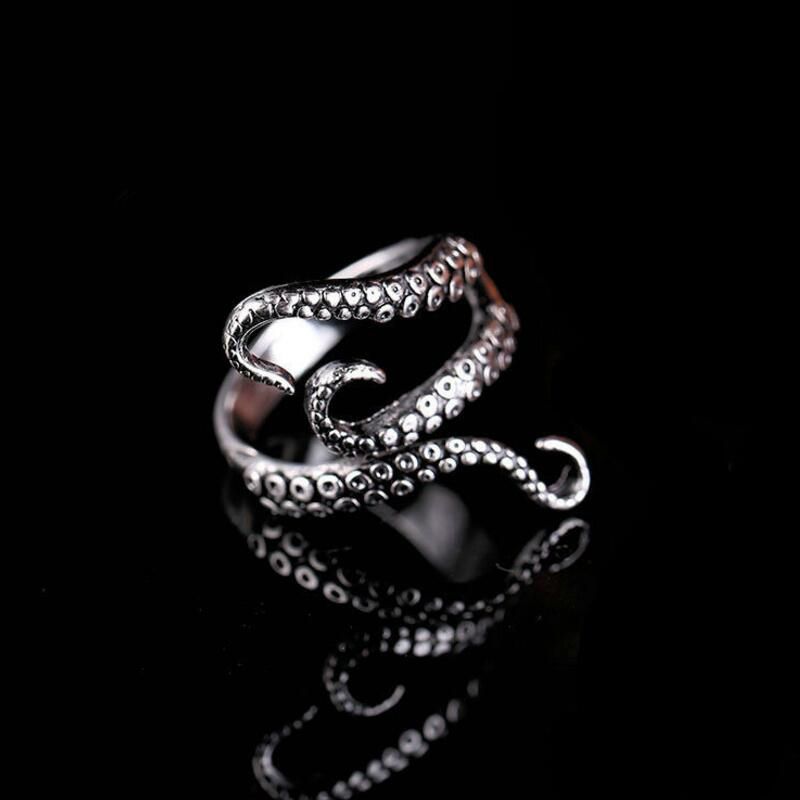 Open Adjustable Octopus Ring Vintage Black Anel Sea Monster Mood Rings Mens Punk Jewelry Matching Wedding Bands Mens Wedding Band From Kebe1 0 6 Dhgate Com