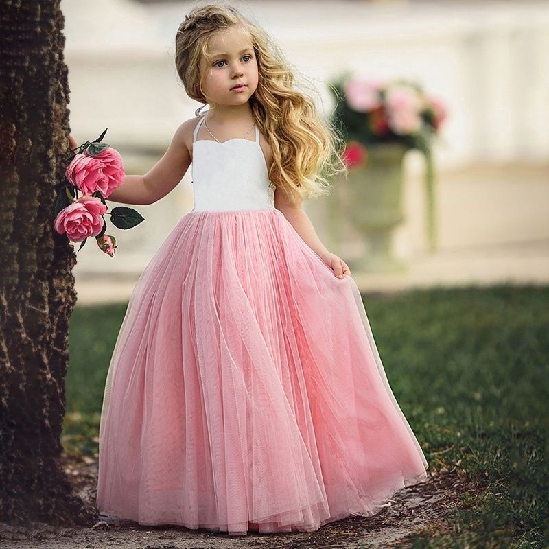 Acheter Les Filles Princesse Robe De Fil Net Enfants Petites Filles Partie Mariage Demoiselle Dhonneur Robe Tutu Enfants Robe De Photographie De