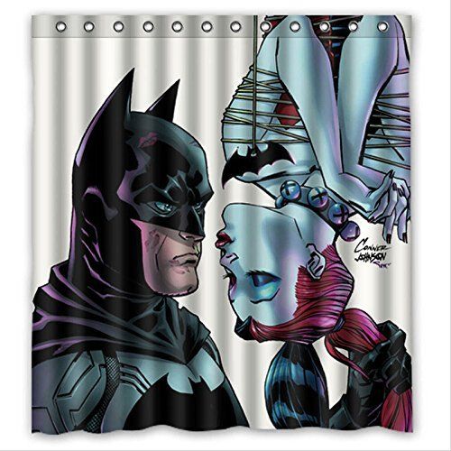 2019 Custom Harley Quinn And Batman Waterproof Bathroom Shower