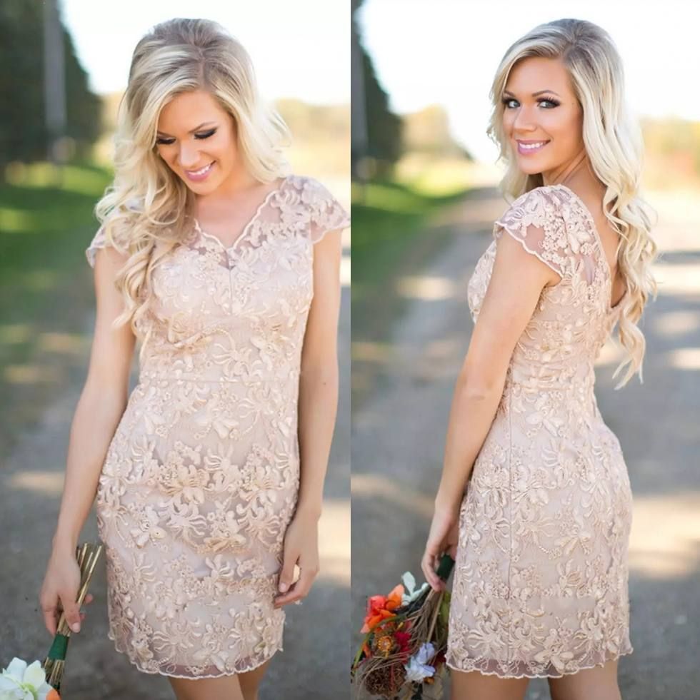 tan wedding guest dresses