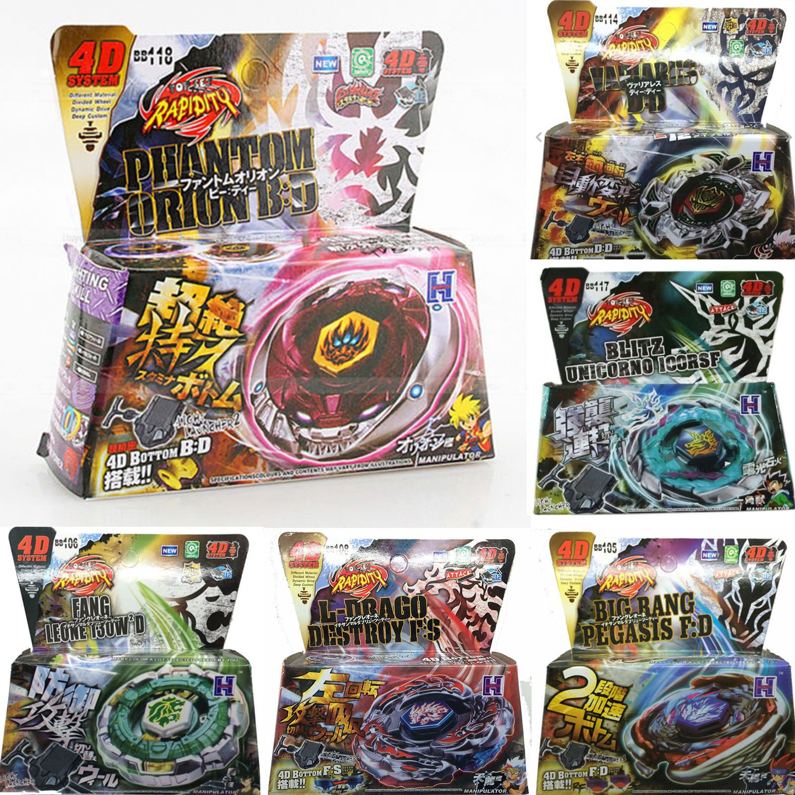 Fusion Top Rapidity Fight Metal Master Beyblade 4D System Launcher Grip Set Metal Beyblade 4d