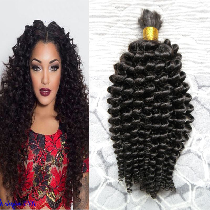 Mongolian Kinky Curly Afro Crochet Braids Loose Curly Hair Style 100g Human Braiding Hair Bulk No Weft Human Braiding Hair Freetress Bulk Freetress