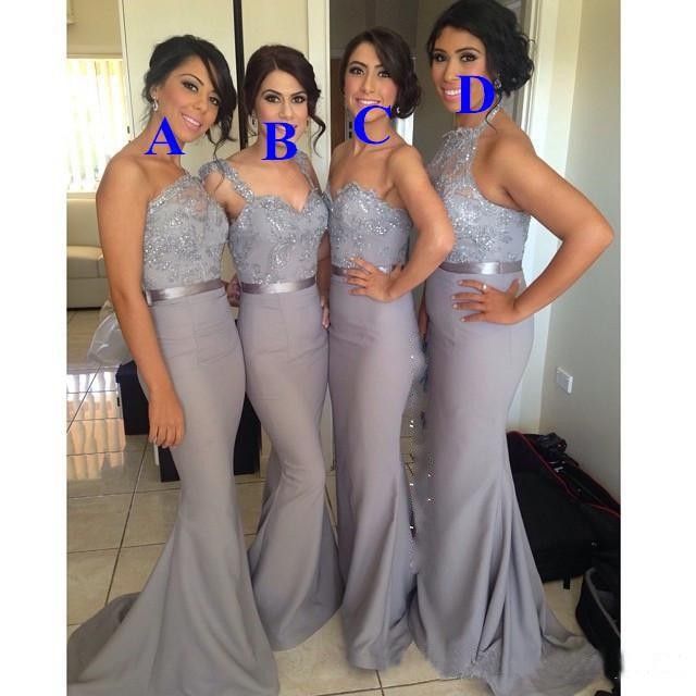 grey maid of honour dress