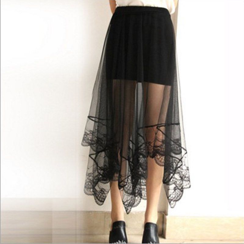 transparent maxi skirt