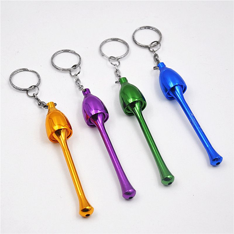 2021 Aluminum Keychain Mushroom Tobacco Pipe Metal Mini Smoking Pipe