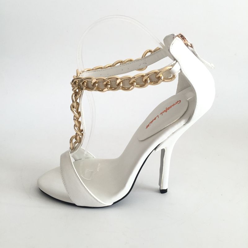 Koop Witte T Riem Schoenen Bruiloft Sandaal Open Teen Hoge Hakken Enkel  Ketting Zomer Sandalen Hoge Hak Schoenen Bruids Plus Size EU34 46  Aangepaste Kleuren Goedkoop | Snelle Levering En Kwaliteit | Nl.Dhgate