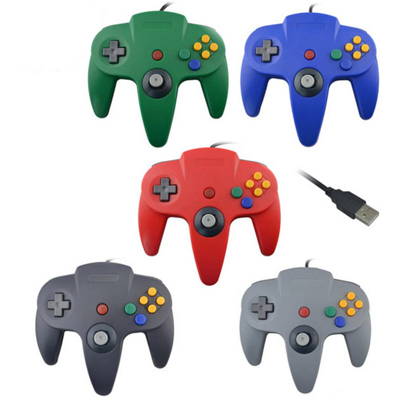 USB Long Handle Game Controller Pad Joystick For PC Nintendo 64 N64
