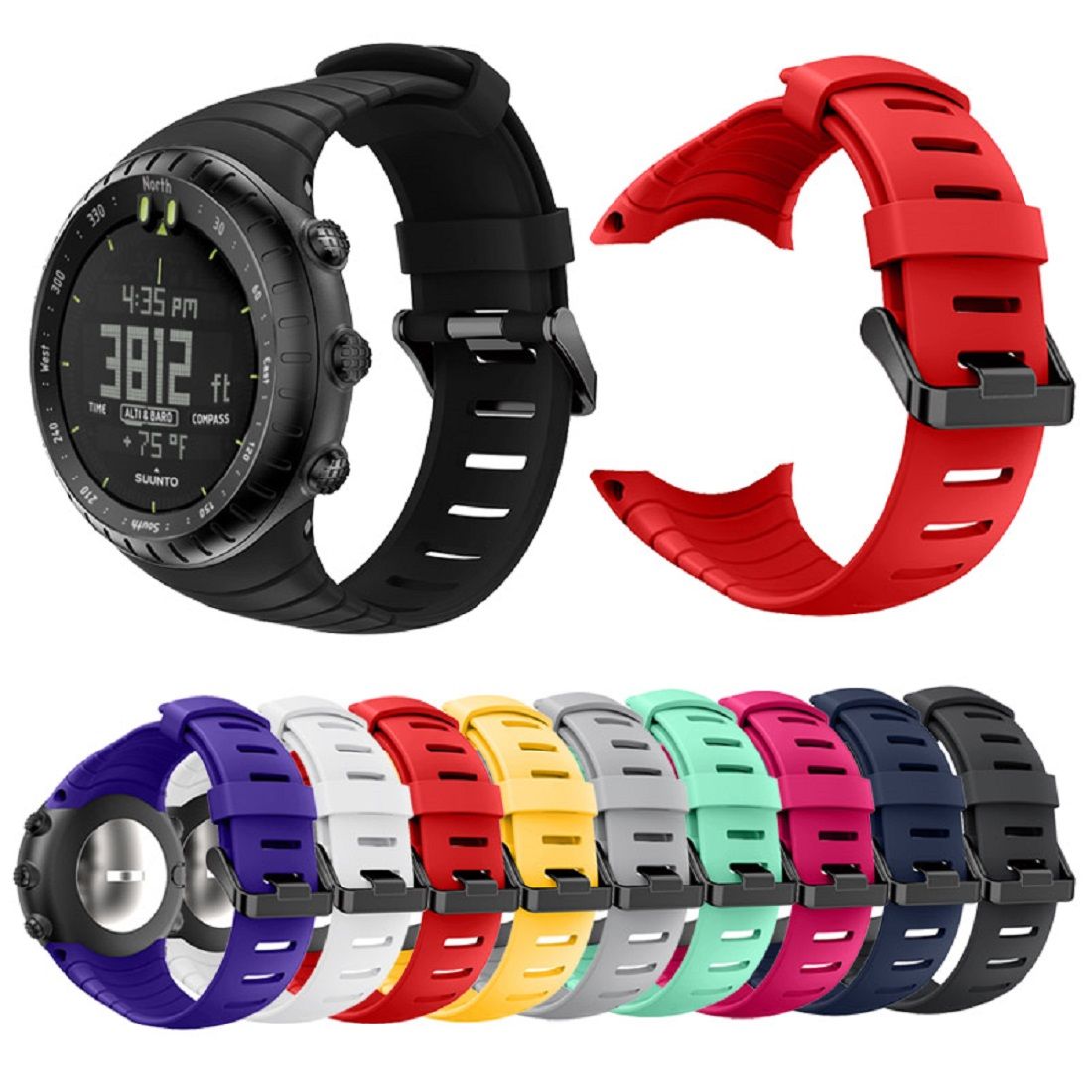 suunto core black silicone strap