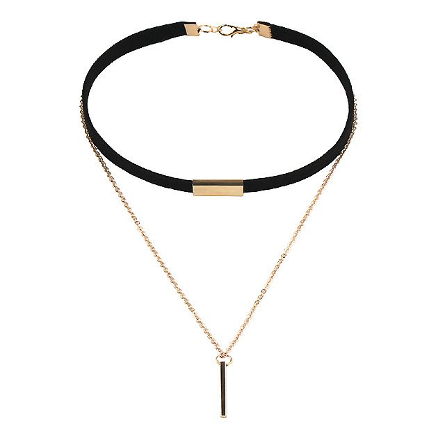 gold black choker