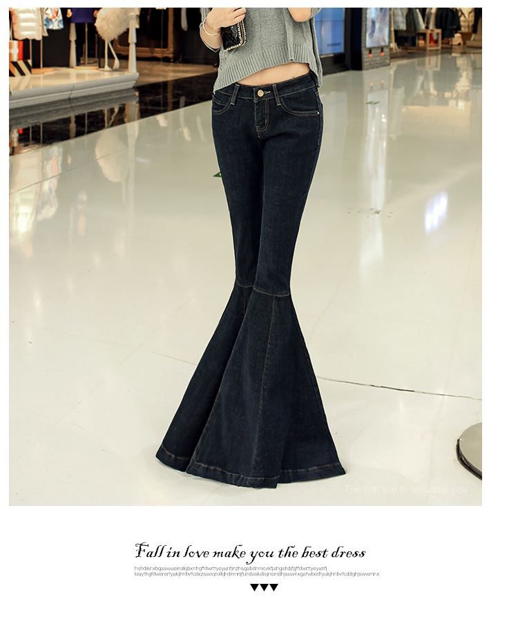 2021 Fashion New Vintage Super Flare Jeans Sexy Low Rise Jeans Femme ...