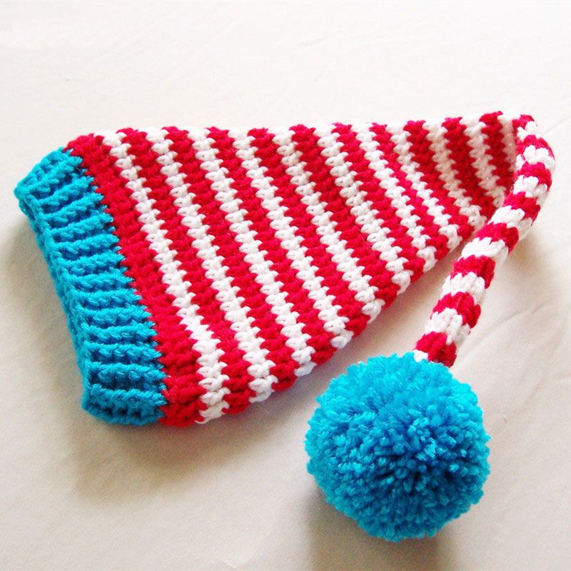 red and white striped stocking hat