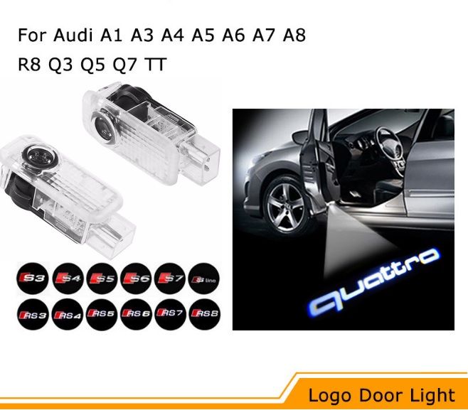 2021 Led Car Door Logo Projection Light For Audi A3 A4 B6 A6 C7 C5 Q7 Q5 A5 80 B7 B8 Tt B8 Rs4 Rs5 Rs6 S4 S5 S6 S7 Rs Sline