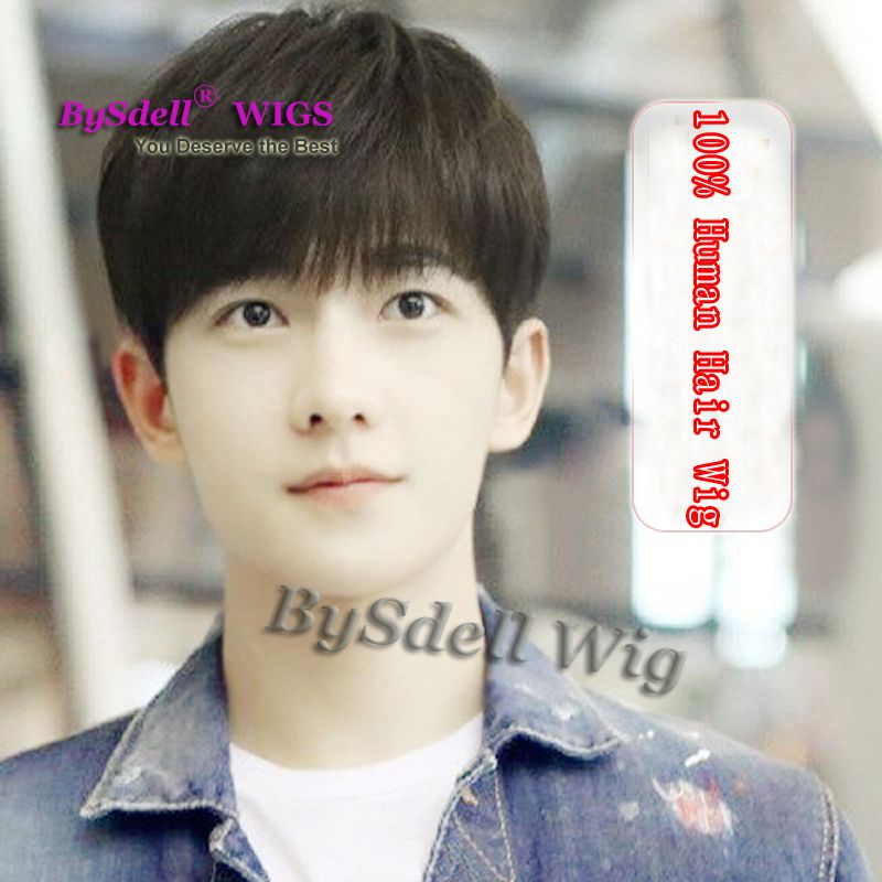 Natural Korean Boy Student Hairstyle Capless Wig Virgin Brazilian Human hair Handsome Men Pixie Cut Wig Natural Korean Boy Student Hairstyle Capless Wig Virgin Brazilian Human hair Handsome Men Pixie Cut Wig