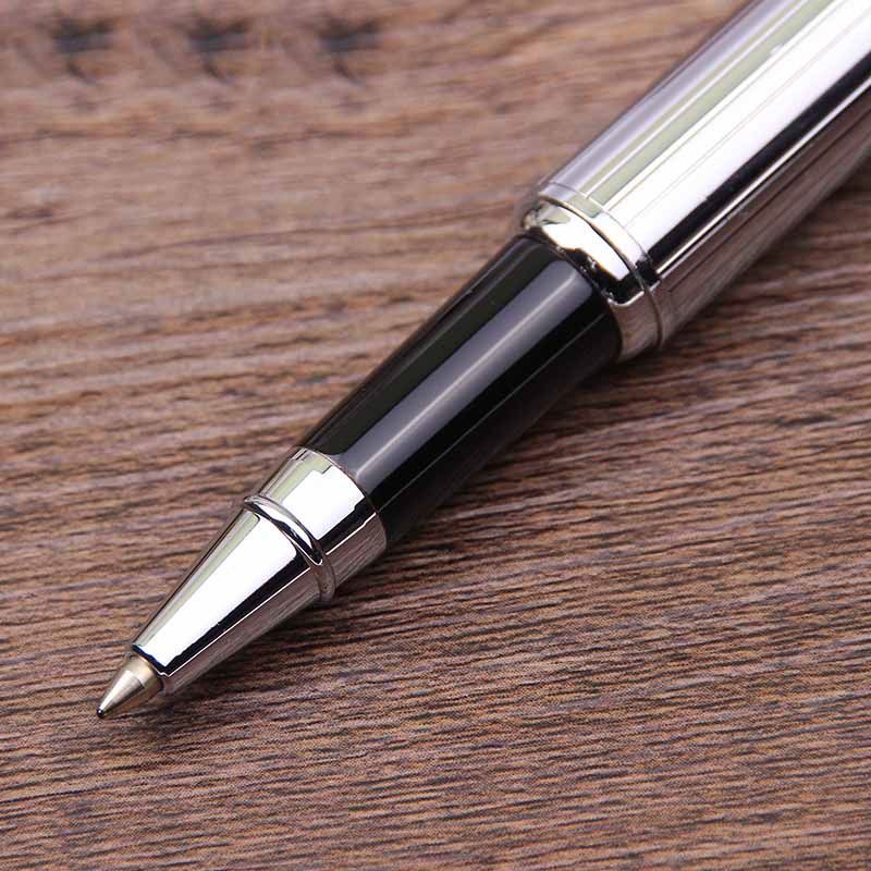 Stainless Still Commercial Ballpoint Pen Slender Metal Ball Pen Rod Rotating