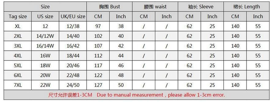 Abaya Size Chart Dubai