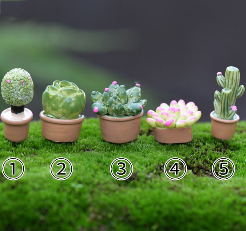 DIY Mini CactusDoll Fairy Garden Ornament Decor Pot Craft Dollhouse Accessor.G5 