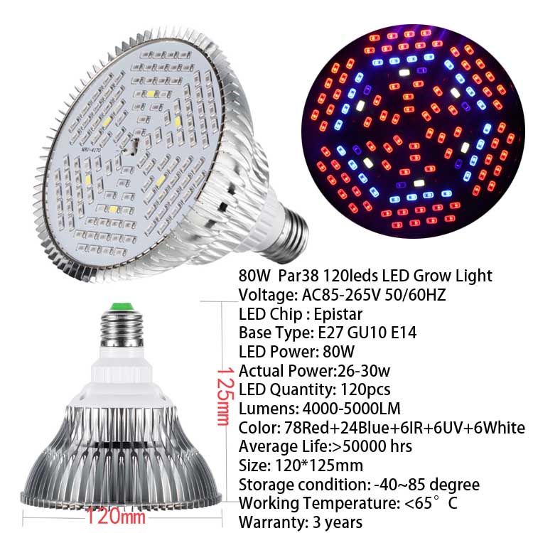 Par38 120LED E27 قاعدة