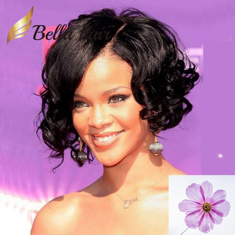 Rihanna Medium Loose Water Wave Curly Human Hair Lace Front Wig
