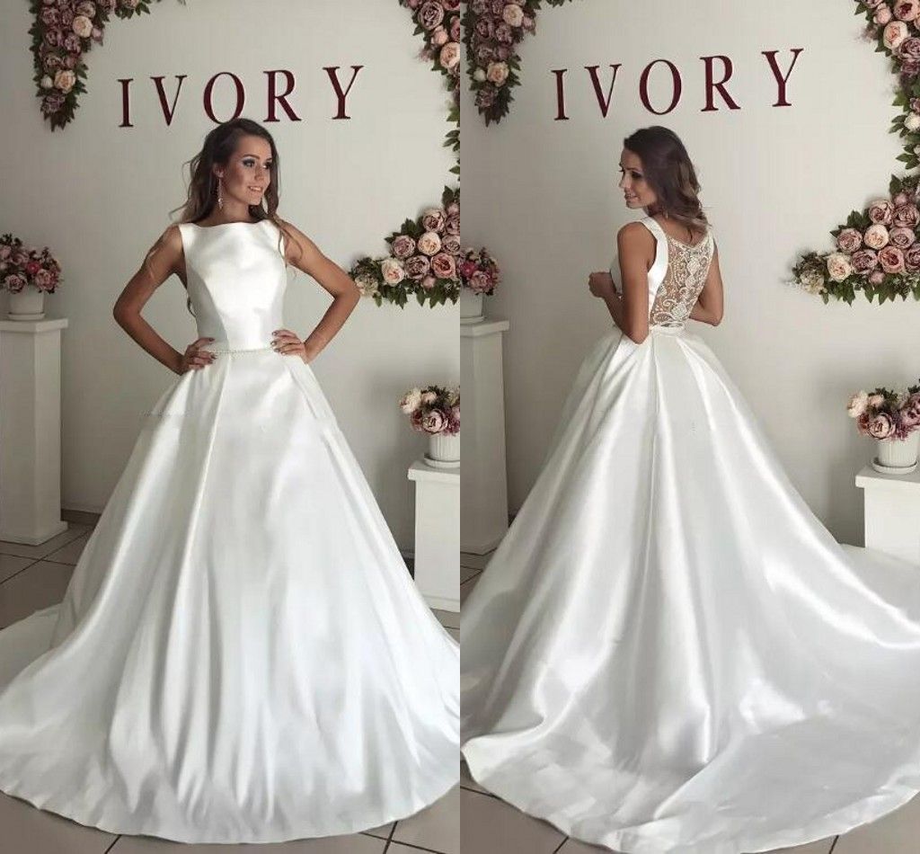 simple elegant satin wedding dresses