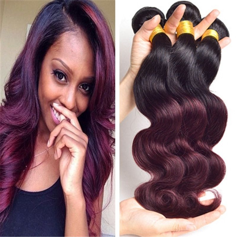 maroon weave hair