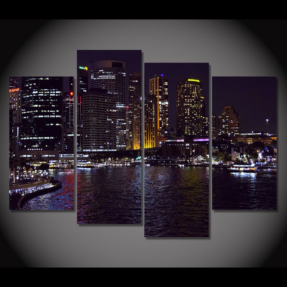 Grosshandel 4 Teile Satz Gerahmte Hd Gedruckt Sydney Australien Nacht Bild Wand Print Decor Poster Kunstwerk Leinwand Olgemalde Cuadros Moderne Von Kittyfang 29 47 Auf De Dhgate Com Dhgate