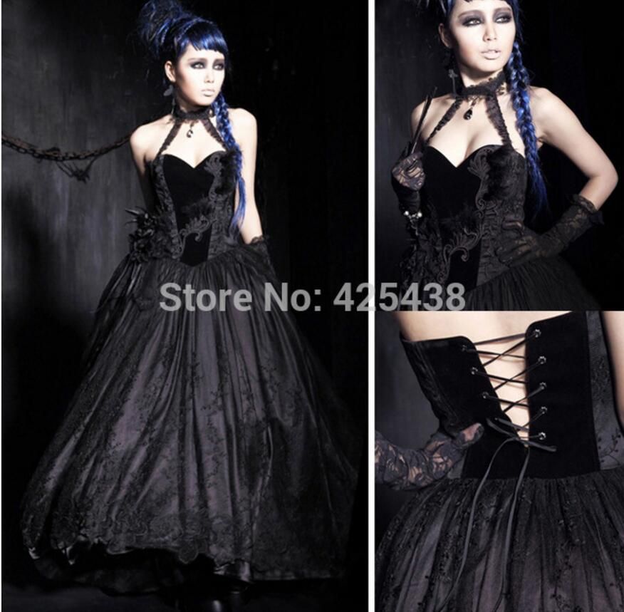 black corset formal dress