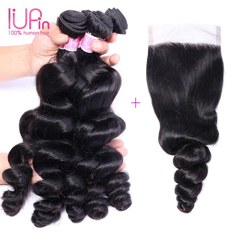 2019 Unprocessed Malaysian Hair With Lace Closure Loose Wave Wet