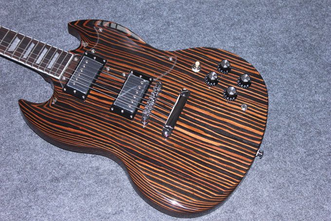 Super Rare Zebra Wood Zebrano IEBRAWOOD UKS OVE SG Electric Guitar