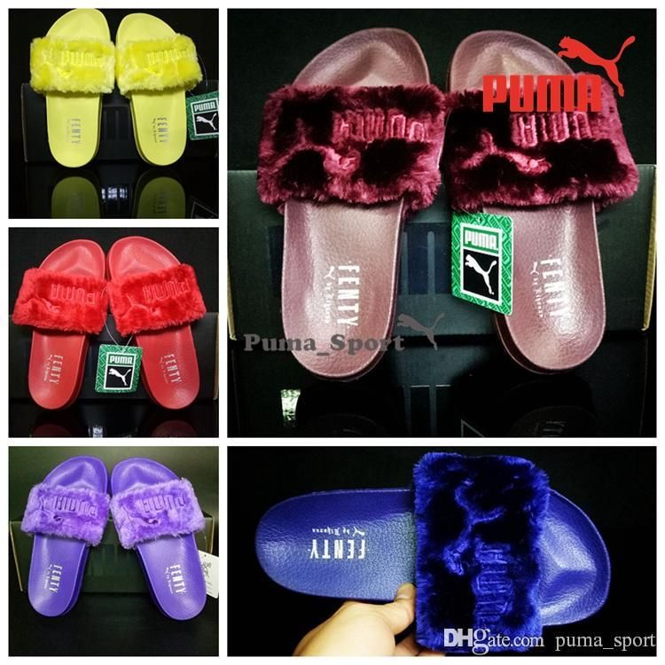 puma fenty slippers burgundy