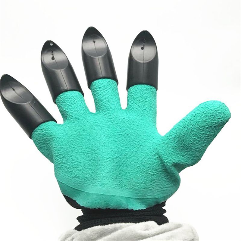 green latex gloves