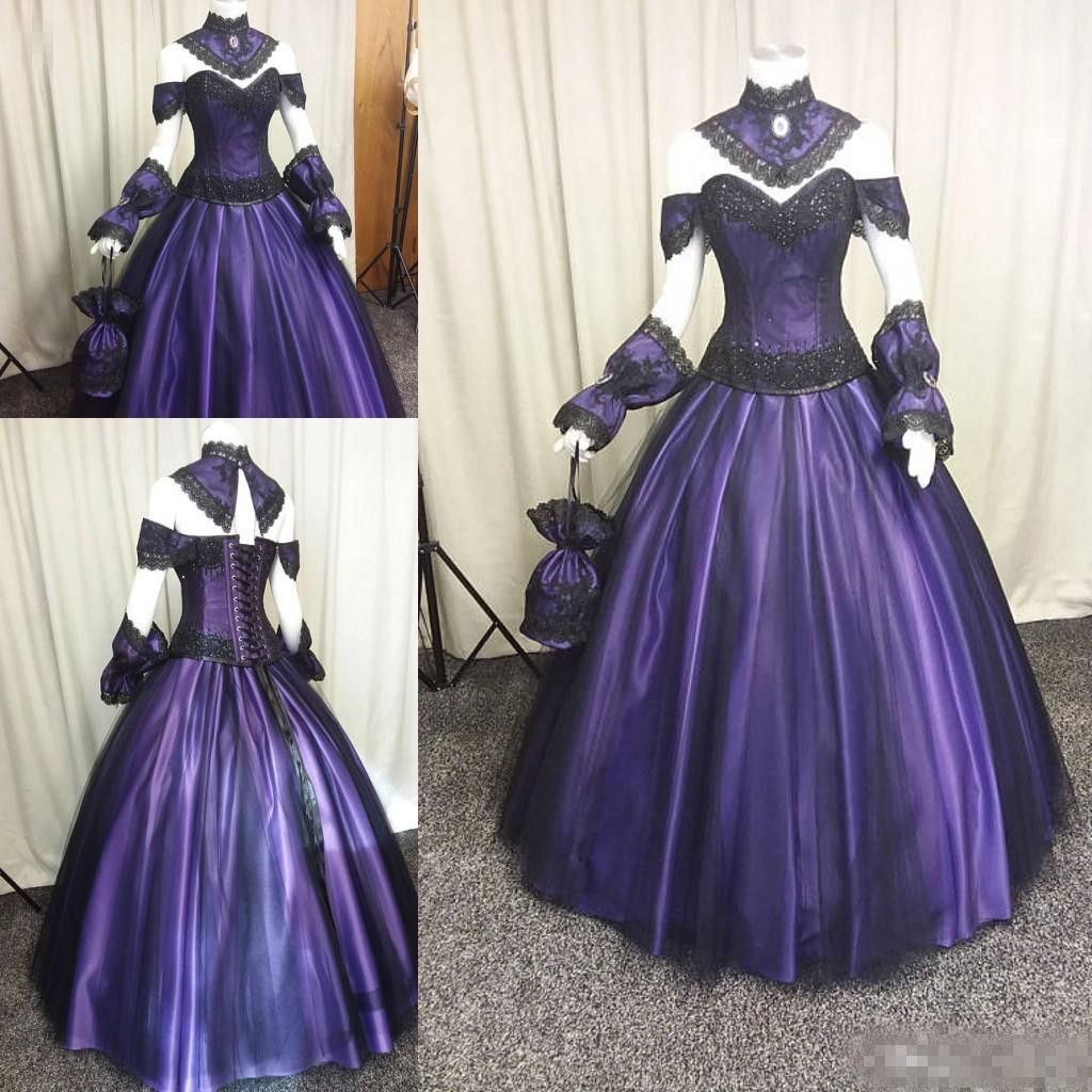 purple and black gothic dress