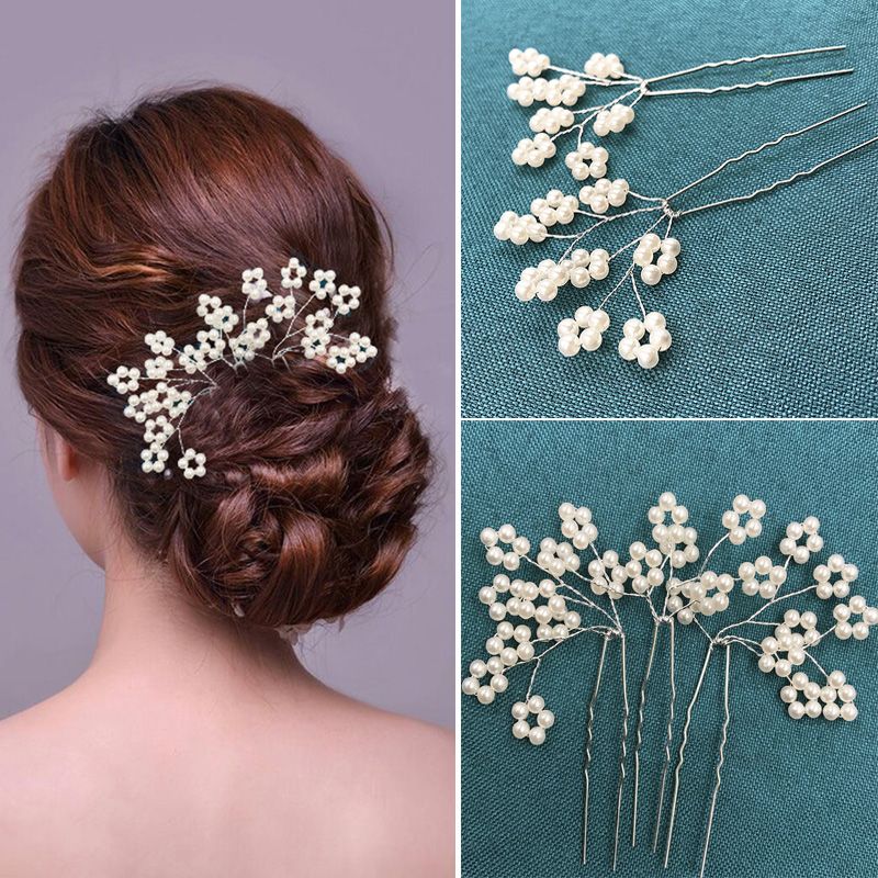Vintage Pearls Wedding Hair Accessories Flower Wedding Church
