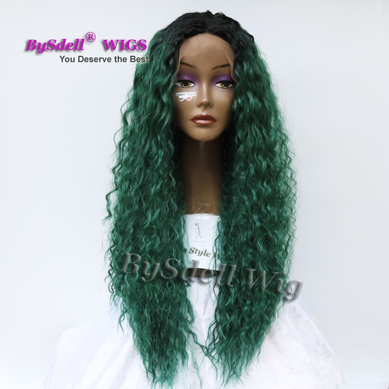 Natural Brazilian Water Wave Beach Curly Hair Lace Wig Synthetic