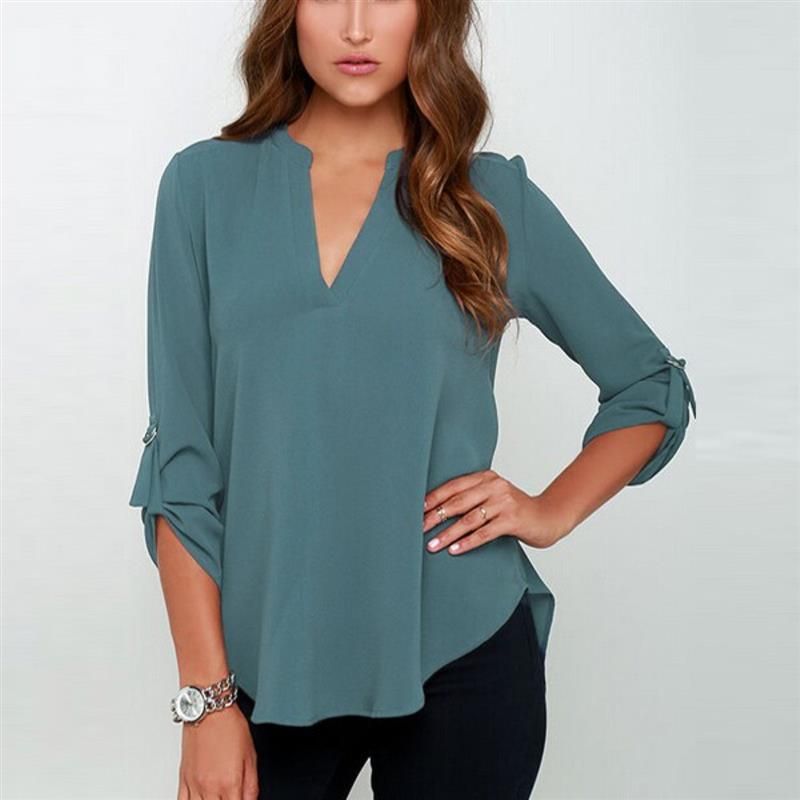 v neck chiffon blouse