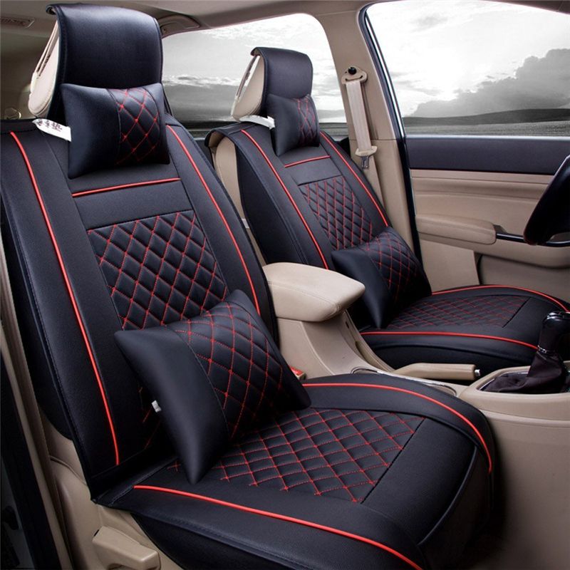 Auto Car Seat Cover Cushion Set Pu Leather With Pillows For Toyota Auto Car Seat Cover Cushion Set Pu Leather With Pillows For Toyota Audi Hyundai Mazda Models Covers Universal Size M Britex