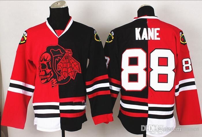 Cheap 2016 Chicago Blackhawks #88 Kane #19 Toews Red/Black Split