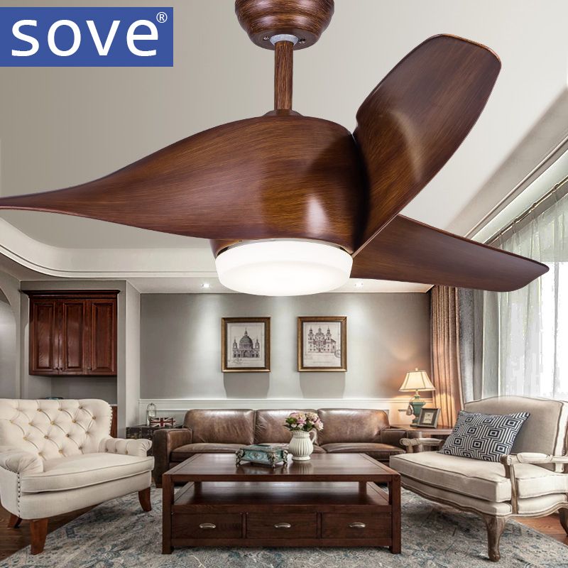2020 Sove Brown White Without Light Ceiling Fan With Lights Remote