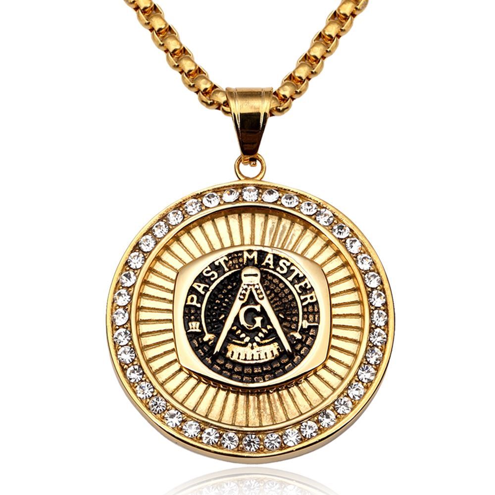 Whole Masonic Pendant Necklace Men Hip Hop Jewelry Gold Plated - Pendants For Mens Chains Whole Masonic Pendant Necklace Men Hip Hop Jewelry Gold Plated - Pendants For Mens Chains