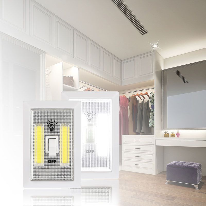 Wall Night Battery Operated Cordless Light Switch Camping Cob Led