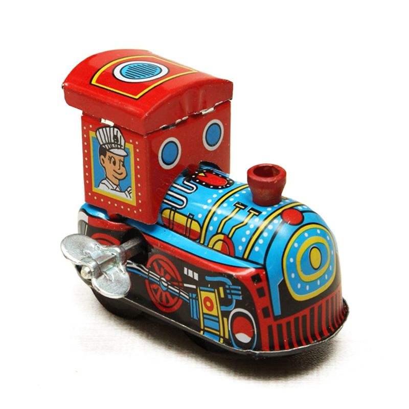 Retro Steam Train Reminiscence Children Vintage Wind Up Tin Toys TB