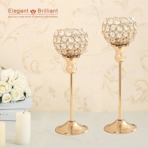 VINCIGANT Gold Crystal Candelabra for Home Holiday Decoration//Wedding Coffee Table Centerpiece,Gifts for Mothers Day//Easter Birthday//Housewarming
