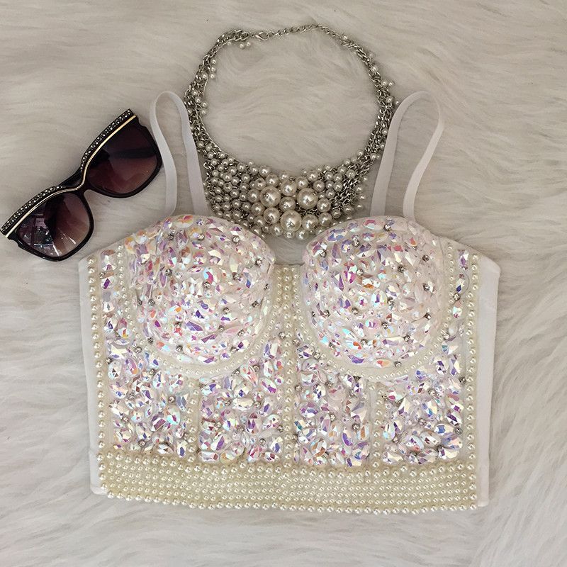 pearl bralette crop tops
