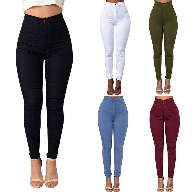 high waist slim pants