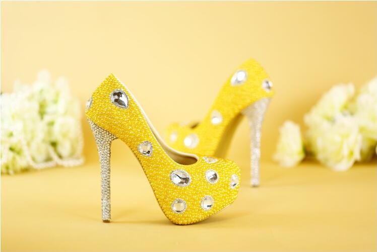 Acquista Scarpe Cenerentola Di Lusso Perle Gialle E Perline Argento Perline Tacchi Alti Scarpe Da Sera Da Sposa Scarpe Da Sposa Damigella Donore 034 A 58,43 € Dal Sunnybaburam | DHgate.Com