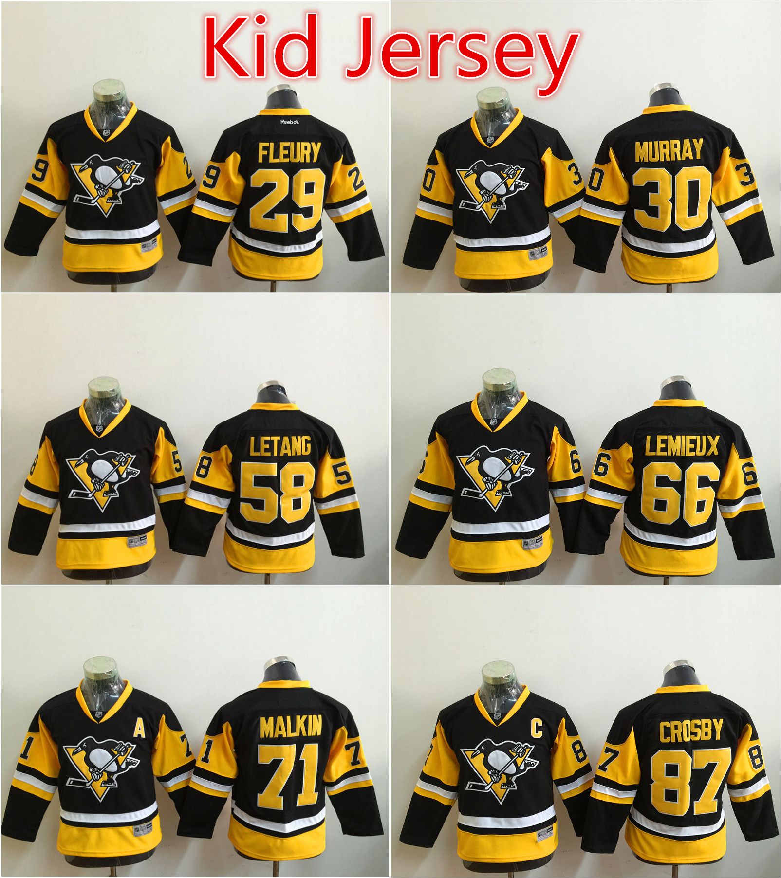 2021 Kids Pittsburgh Penguins Youth Hockey Jersey 87 Sidney Crosby 71