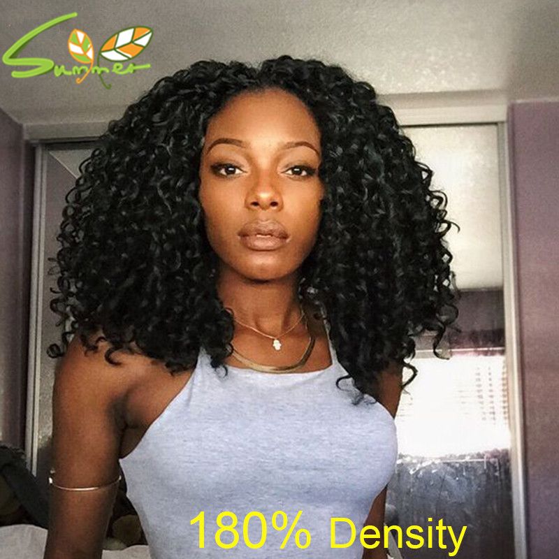 Full Lace Wigs Deep Curly 100 Human Hair Weave Natural Color Remy Hair Wig With Bangs For Black Women Curly Hair Lace Wigs In South Africa Full Lace