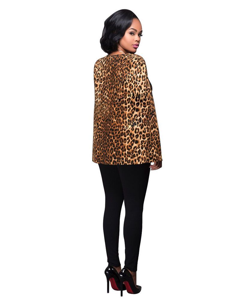 leopard cape blazer