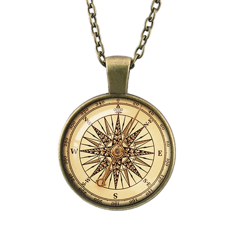 Wholesale 2017 New Bronze Jewelry Curved Glass Compass Compass Photo